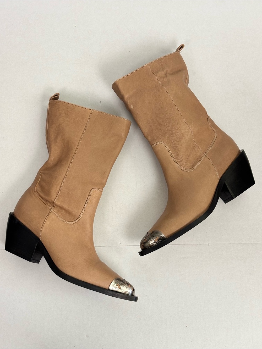 Free People Faster Horses Filigree Boots in Camel Leather Size 7 - Picture 8 of 16